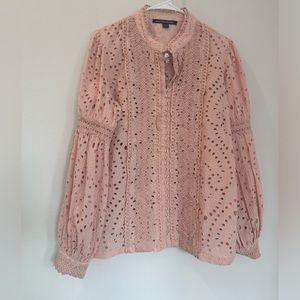 NWT Boston proper Lace Inset Eyelet Shirt.